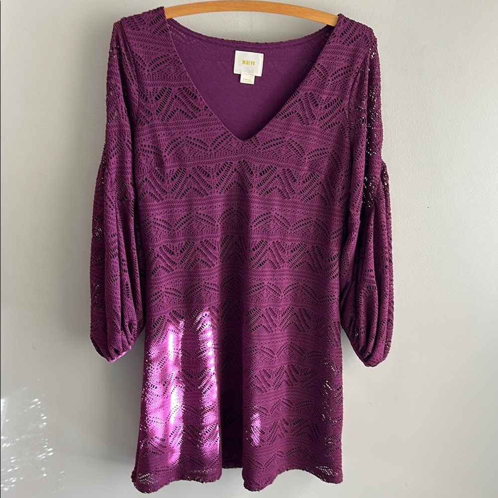 Anthropologie Purple Mini Dress design by Mauve crochet design